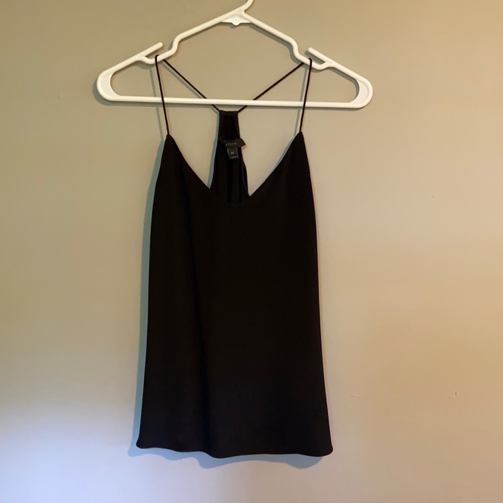 Black silk spaghetti tank